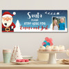 Personalised Party Banner For Christmas Santa Stop Here Photo Blue