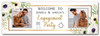 Personalised Party Banner For Engagement Party Welcome Photo White Flowers Gold