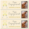 Personalised Party Banner For Engagement Photo Flutes Heart Yellow