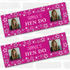 Personalised Party Banner For Hen Do Hen Party Female Photo Pink Stars