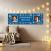 Personalised Party Banner For Goodbye Sorry You're Leaving Male Photo Blue Stars