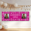 Personalised Party Banner For Goodbye You're Leaving Female Photo Pink Stars
