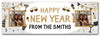 Personalised Party Banner For New Year Photo Family Gold Glasses 2026