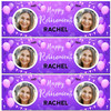 Personalised Party Banner For Retirement Photo Female Purple Balloons