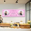 Personalised Party Banner For Funeral Celebration Of Life Female Photo Pink