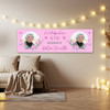 Personalised Party Banner For Funeral Celebration Of Life Female Photo Pink