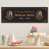 Personalised Party Banner For Funeral Wake Photo Gold Frame Black