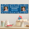 Personalised Party Banner For Welcome Home Travelling Male Photo Blue Stars