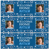Personalised Party Banner For Welcome Home Travelling Male Photo Blue Stars