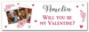Personalised Party Banner For Valentine's Day Will You Be My Photo Heart