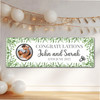 Personalised Party Banner For Wedding Day Congratulations Photo Green Silver