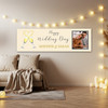 Personalised Party Banner For Wedding Day Photo Flutes Heart Yellow