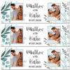 Personalised Party Banner For Wedding Day Photo Foliage Green Leaves Silver
