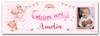 Personalised Party Banner For New Baby Girl Welcome Home Photo Bear Pink Balloon