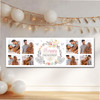Personalised Party Banner For Engagement Photo Peach Floral Wreath