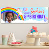Personalised Party Banner For Kids Birthday Rainbow Unicorn Photo