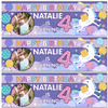 Personalised Party Banner For Kids Birthday Purple Unicorn Balloons