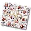 Personalised Wrapping Paper Wedding Anniversary Any Year Cute Teddy Gift Wrap