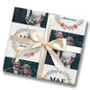 Personalised Wrapping Paper Wedding Anniversary Name Initial Floral Wreath Photo