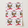 Personalised Wrapping Paper Wedding Anniversary Photo Hearts Banner Red Grey