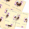Personalised Wrapping Paper Wedding Anniversary Photo Pink Flowers GoldCream