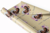 Personalised Wrapping Paper Wedding Anniversary Photo Pink Flowers GoldCream