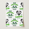 Personalised Wrapping Paper 55th Wedding Anniversary 55 Year Photo Emerald Heart