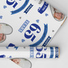 Personalised Wrapping Paper 65th Wedding Anniversary 65 Year Photo Blue Sapphire
