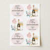Personalised Wrapping Paper 9th Pottery Wedding Anniversary Floral Champagne