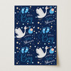 Personalised Wrapping Paper Baby Shower Gender Reveal It's A Boy Blue Stork Baby