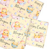 Personalised Wrapping Paper Easter Pink Blue Chick Eggs Custom Gift Wrap