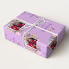 Personalised Wrapping Paper Get Well Soon Female Photo Flower Purple Gift Wrap