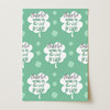 Personalised Wrapping Paper Good Luck Clover Green Best Of Luck Custom Gift Wrap