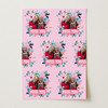 Personalised Wrapping Paper Miss You Female Photo Pink Flowers Custom Gift Wrap