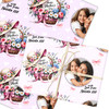 Personalised Wrapping Paper Mother's Day Floral Basket Photo Pink Gift Wrap