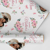 Personalised Wrapping Paper Mother's Day Mum Pink Flower Heart Photo Gift Wrap