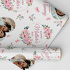 Personalised Wrapping Paper Mother's Day Mummy Pink Flower Heart Photo Gift Wrap