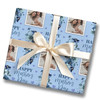 Personalised Wrapping Paper Mother's Day Photo Blue Flowers Heart Gift Wrap