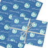 Personalised Wrapping Paper New Baby Boy Blue Stork Custom Gift Wrap
