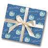 Personalised Wrapping Paper New Baby Boy Blue Stork Custom Gift Wrap