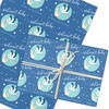 Personalised Wrapping Paper New Baby Blue Baby Boy Stork Custom Gift Wrap