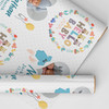 Personalised Wrapping Paper New Baby Blue Hello Heart Photo Baby Boy Gift Wrap