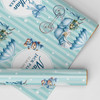 Personalised Wrapping Paper New Baby Blue Retro Baby Boy Pram Custom Gift Wrap