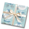 Personalised Wrapping Paper New Baby Blue Retro Baby Boy Pram Custom Gift Wrap