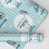 Personalised Wrapping Paper New Baby Blue Retro Baby Boy Custom Gift Wrap