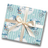 Personalised Wrapping Paper New Baby Blue Retro Baby Boy Custom Gift Wrap