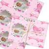 Personalised Wrapping Paper New Baby Girl Photo Pink Flowers Banner Gift Wrap