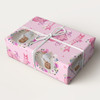 Personalised Wrapping Paper New Baby Girl Photo Pink Flowers Banner Gift Wrap