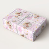 Personalised Wrapping Paper New Baby Girl Photo Pink Welcome Teddy Gift Wrap