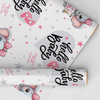 Personalised Wrapping Paper New Baby Pink Elephant Hello Baby Girl Gift Wrap